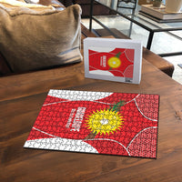 Guadeloupe Football Puzzle Allez Les Gwada Boys Red Color