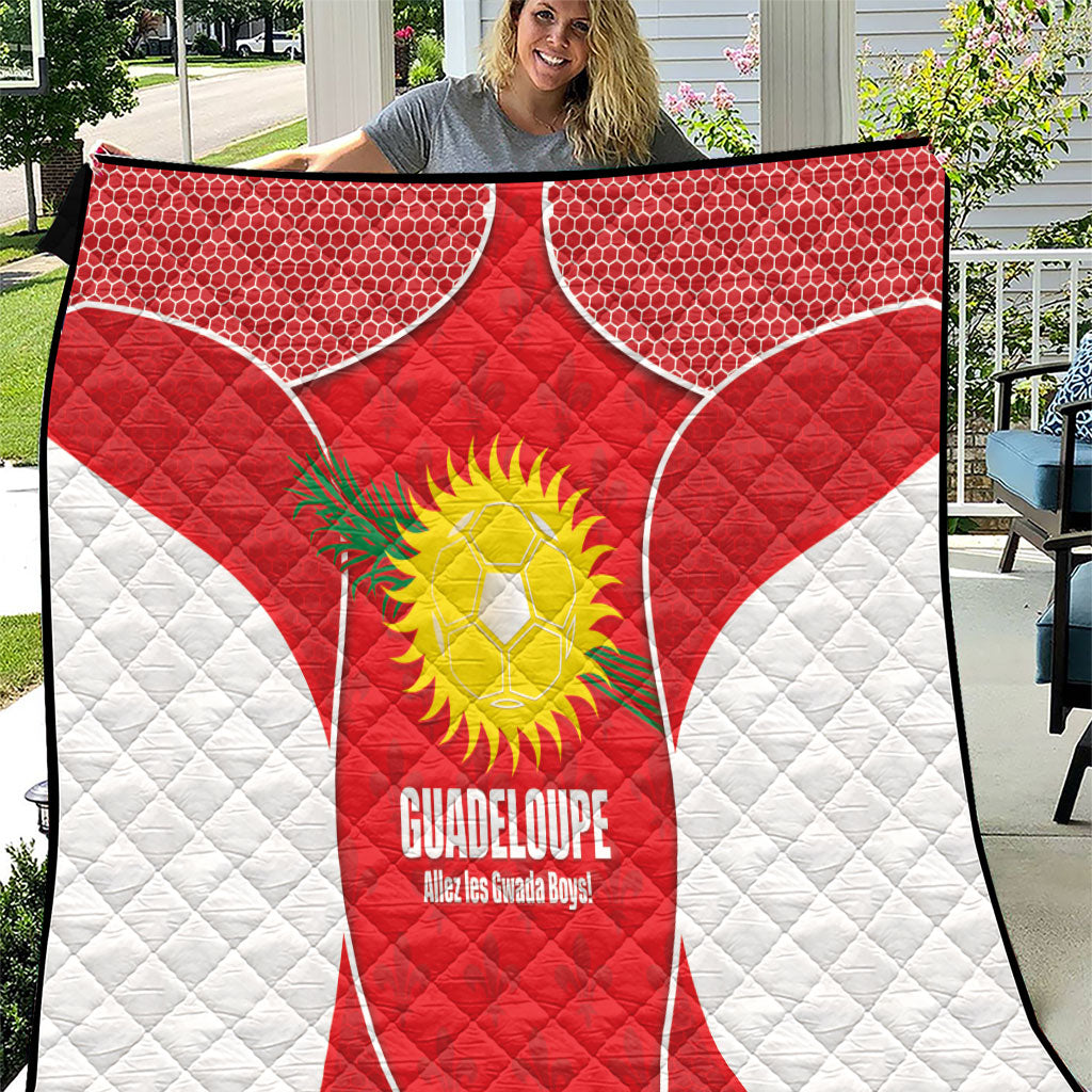 Guadeloupe Football Quilt Allez Les Gwada Boys Red Color