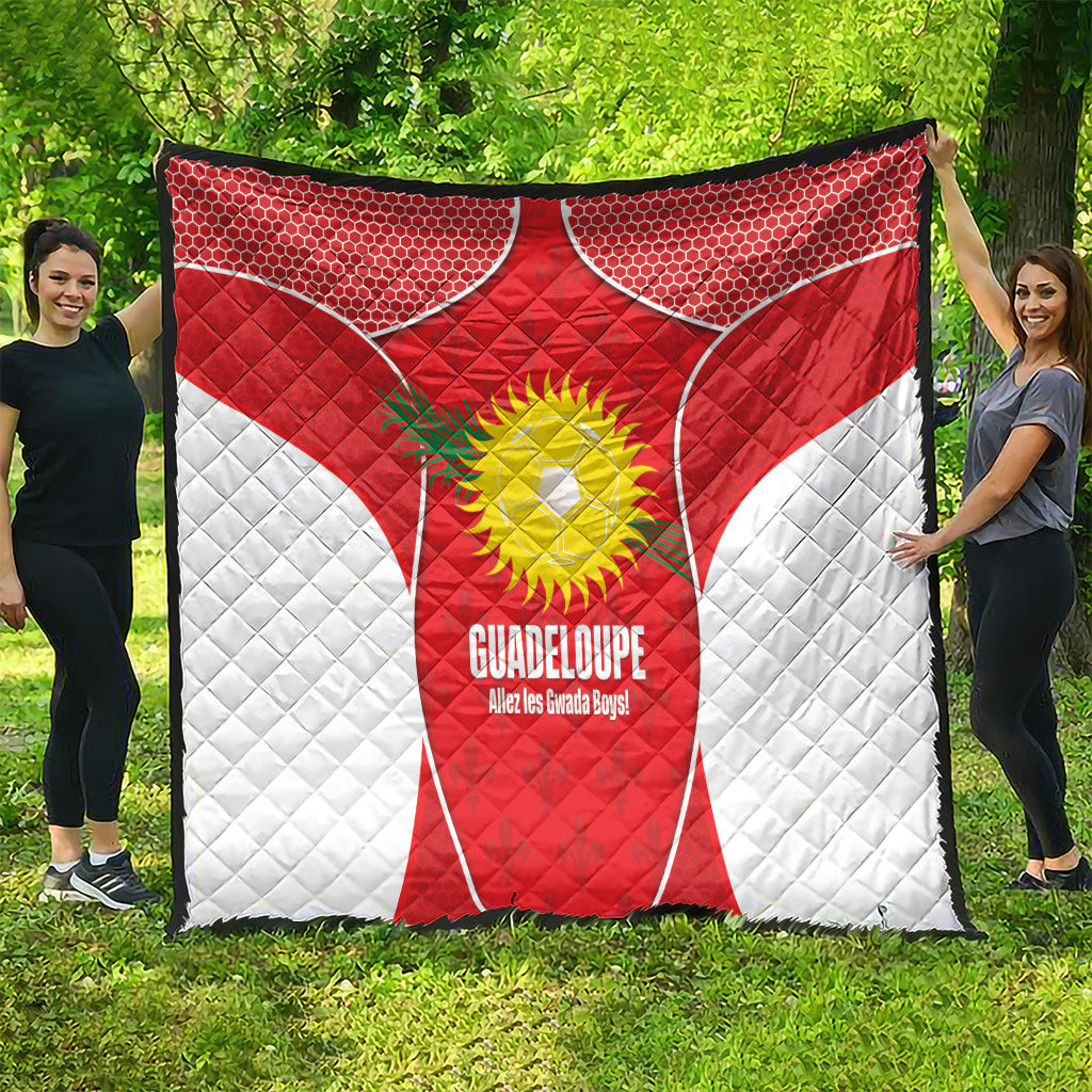 Guadeloupe Football Quilt Allez Les Gwada Boys Red Color