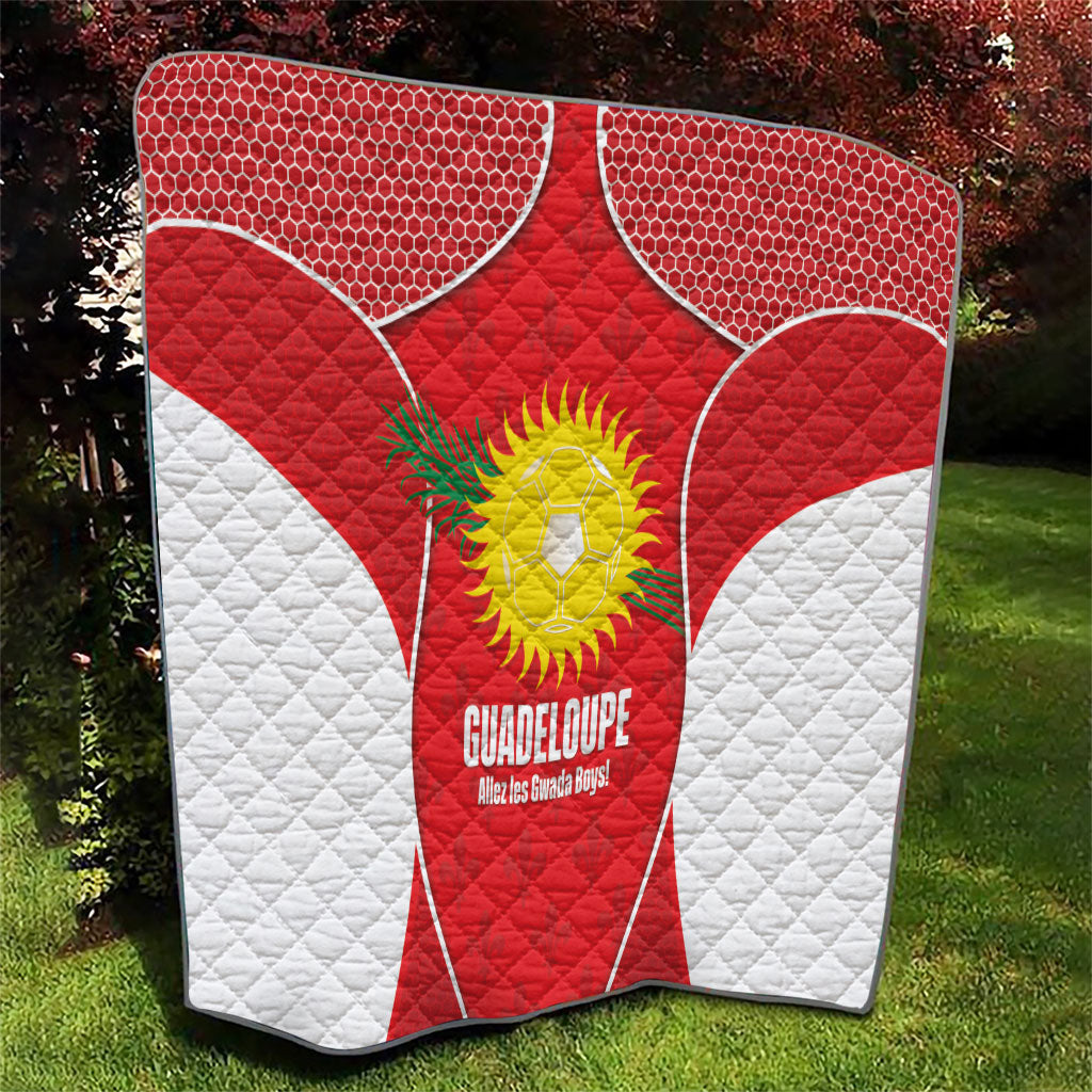 Guadeloupe Football Quilt Allez Les Gwada Boys Red Color