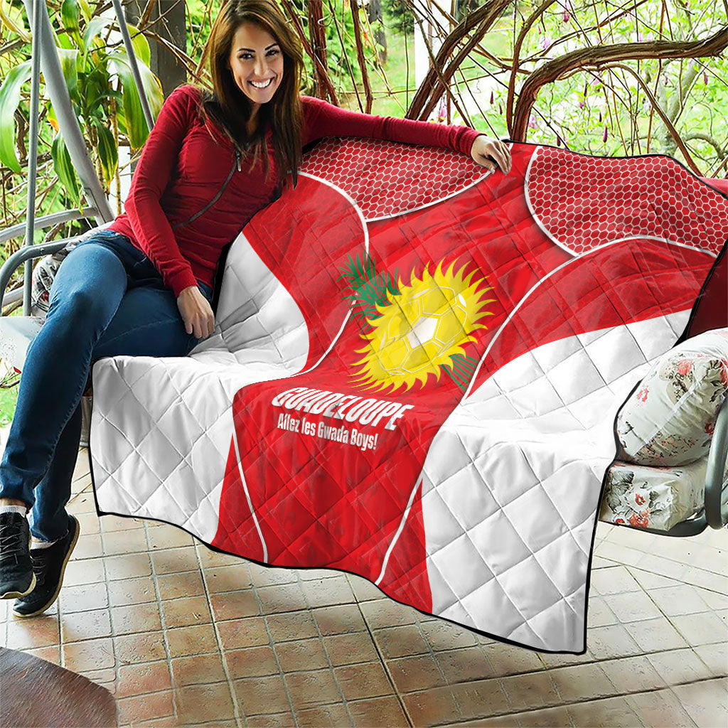 Guadeloupe Football Quilt Allez Les Gwada Boys Red Color