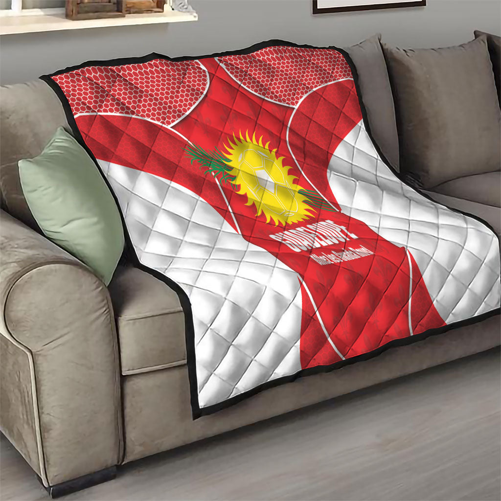Guadeloupe Football Quilt Allez Les Gwada Boys Red Color
