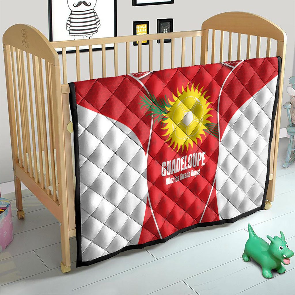 Guadeloupe Football Quilt Allez Les Gwada Boys Red Color