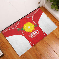 Guadeloupe Football Rubber Doormat Allez Les Gwada Boys Red Color