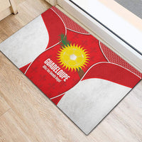 Guadeloupe Football Rubber Doormat Allez Les Gwada Boys Red Color
