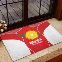 Guadeloupe Football Rubber Doormat Allez Les Gwada Boys Red Color