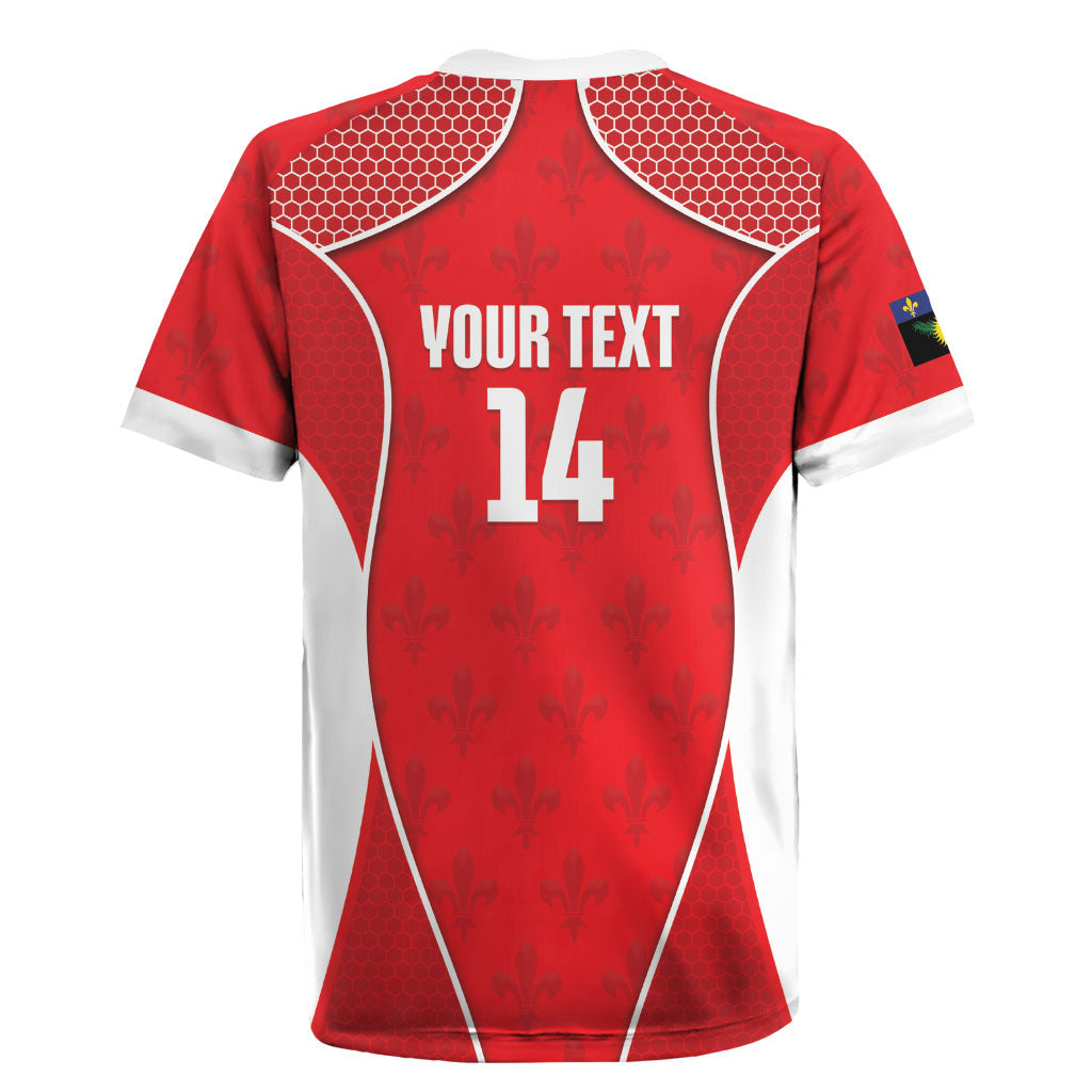 Guadeloupe Football Custom Rugby Jersey Allez Les Gwada Boys Red Color