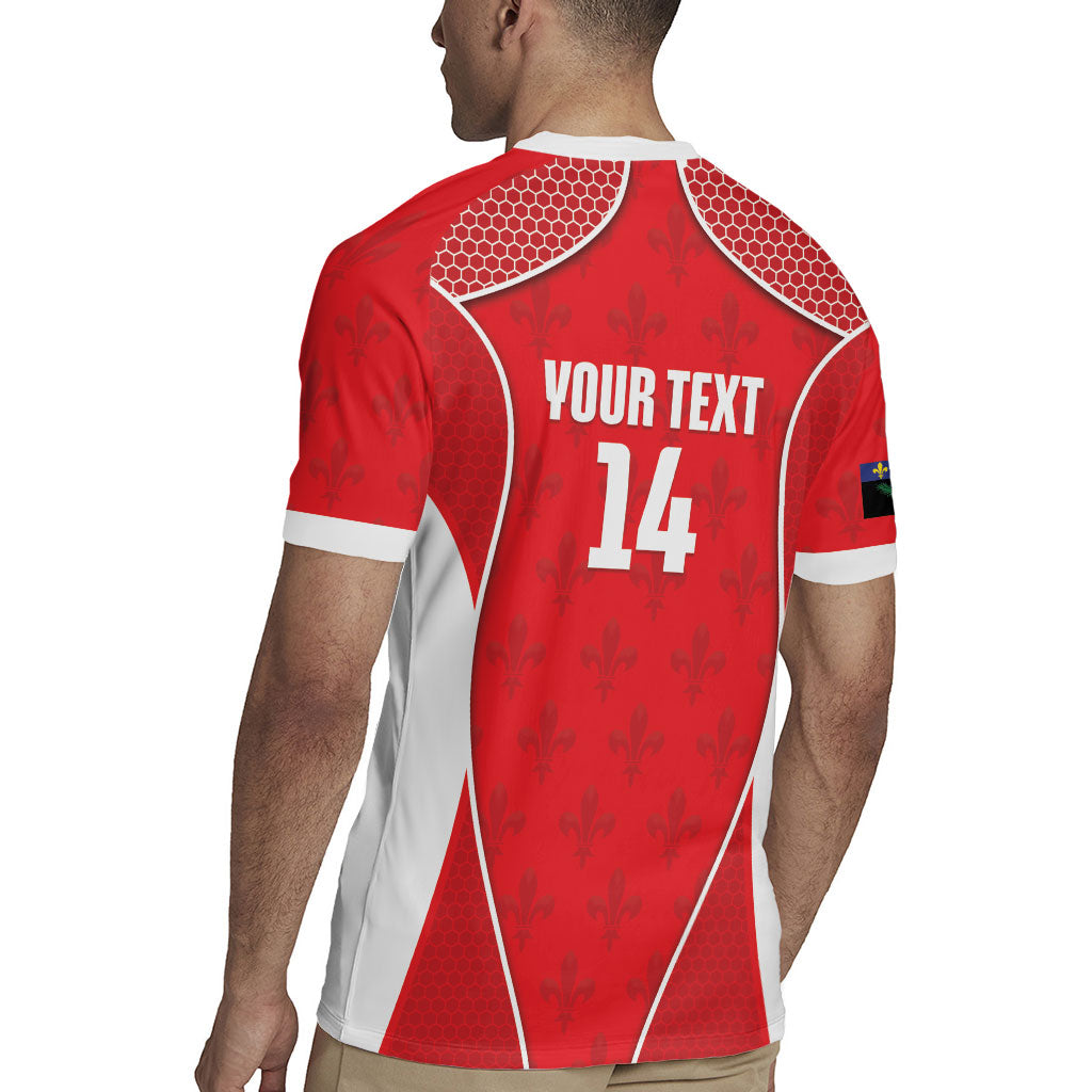 Guadeloupe Football Custom Rugby Jersey Allez Les Gwada Boys Red Color