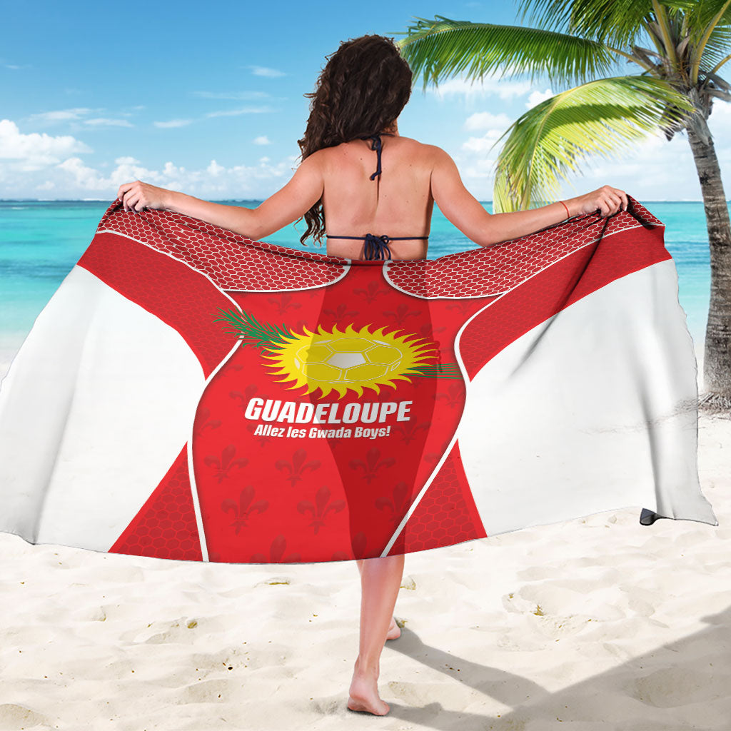 Guadeloupe Football Sarong Allez Les Gwada Boys Red Color