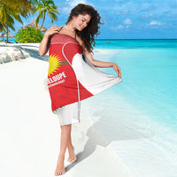Guadeloupe Football Sarong Allez Les Gwada Boys Red Color