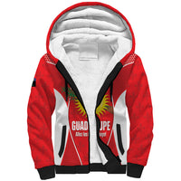 Guadeloupe Football Custom Sherpa Hoodie Allez Les Gwada Boys Red Color