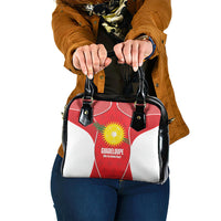 Guadeloupe Football Shoulder Handbag Allez Les Gwada Boys Red Color