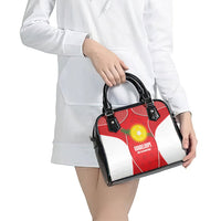 Guadeloupe Football Shoulder Handbag Allez Les Gwada Boys Red Color
