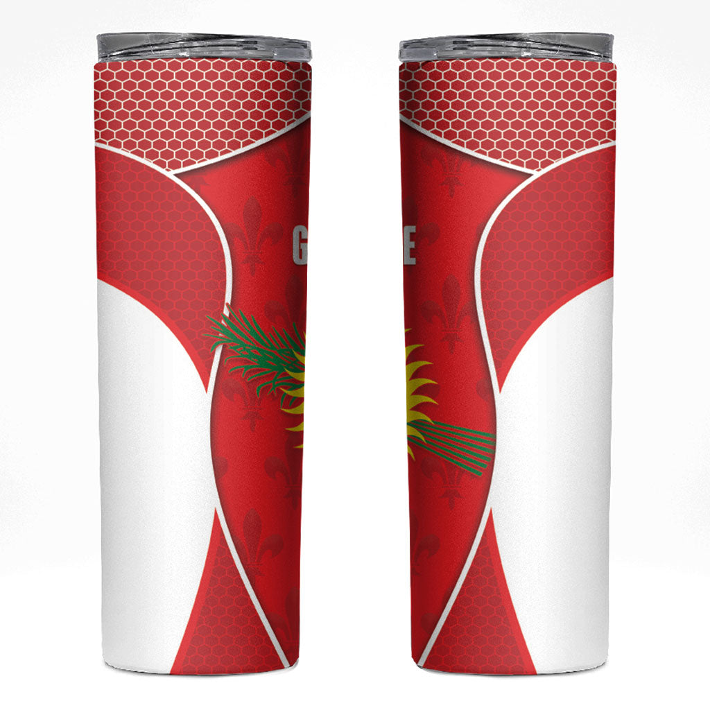 Guadeloupe Football Skinny Tumbler Allez Les Gwada Boys Red Color