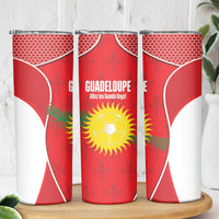 Guadeloupe Football Skinny Tumbler Allez Les Gwada Boys Red Color