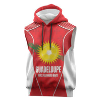 Guadeloupe Football Custom Sleeveless Hoodie Allez Les Gwada Boys Red Color