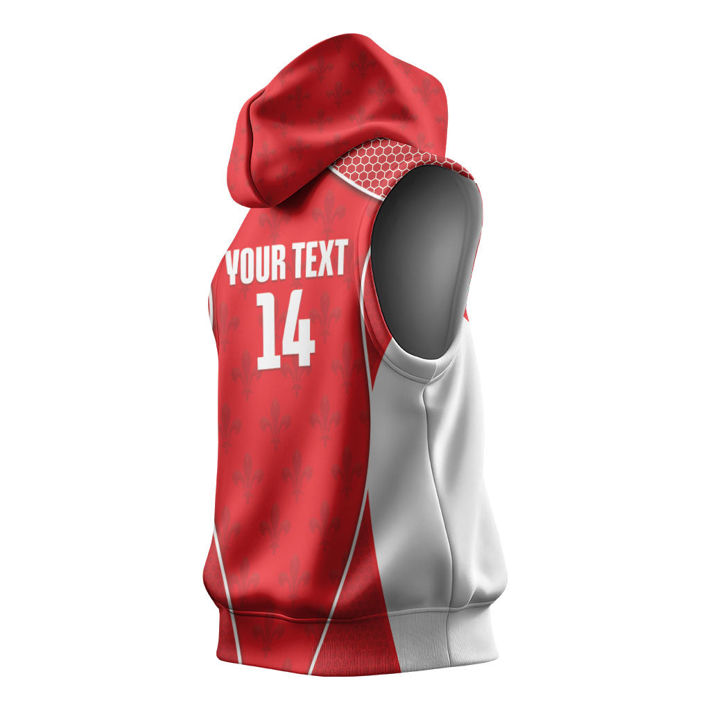 Guadeloupe Football Custom Sleeveless Hoodie Allez Les Gwada Boys Red Color