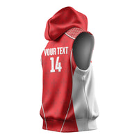 Guadeloupe Football Custom Sleeveless Hoodie Allez Les Gwada Boys Red Color