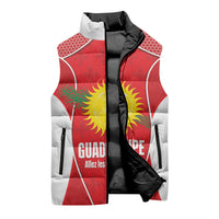 Guadeloupe Football Custom Sleeveless Puffer Jacket Allez Les Gwada Boys Red Color