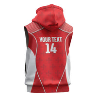 Guadeloupe Football Custom Sleeveless Zip Hoodie Allez Les Gwada Boys Red Color