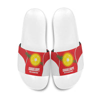 Guadeloupe Football Slide Sandals Allez Les Gwada Boys Red Color