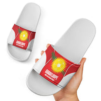 Guadeloupe Football Slide Sandals Allez Les Gwada Boys Red Color