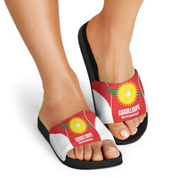 Guadeloupe Football Slide Sandals Allez Les Gwada Boys Red Color