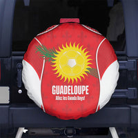 Guadeloupe Football Spare Tire Cover Allez Les Gwada Boys Red Color