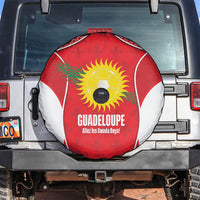 Guadeloupe Football Spare Tire Cover Allez Les Gwada Boys Red Color