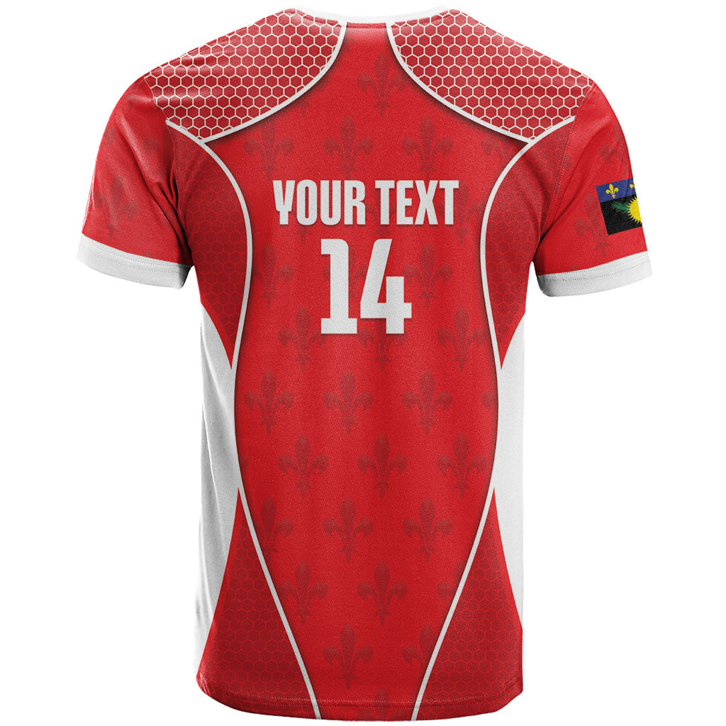 Guadeloupe Football Custom T Shirt Allez Les Gwada Boys Red Color