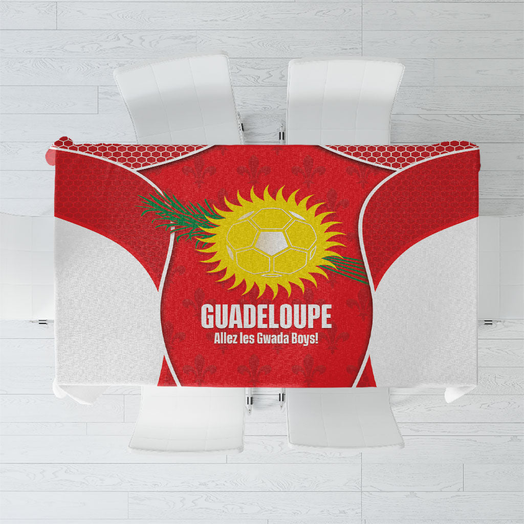 Guadeloupe Football Tablecloth Allez Les Gwada Boys Red Color