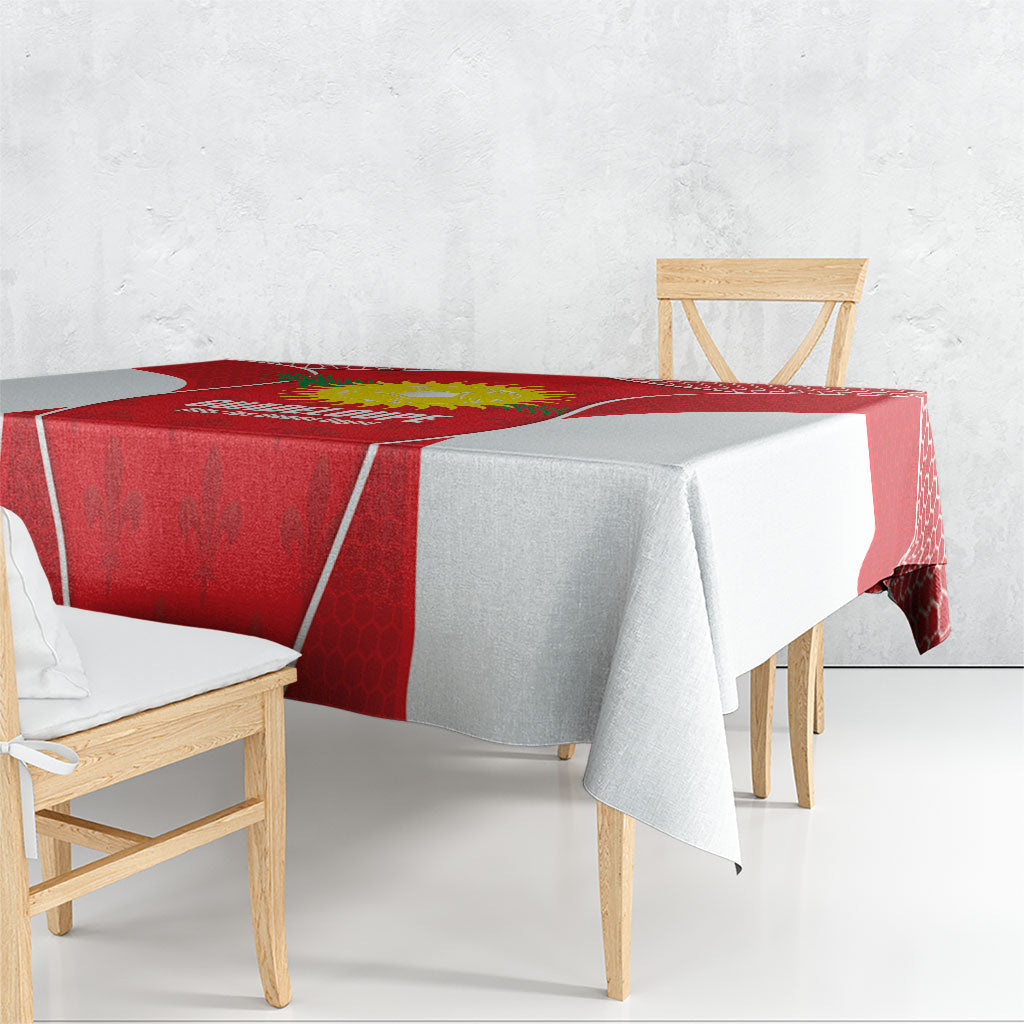 Guadeloupe Football Tablecloth Allez Les Gwada Boys Red Color