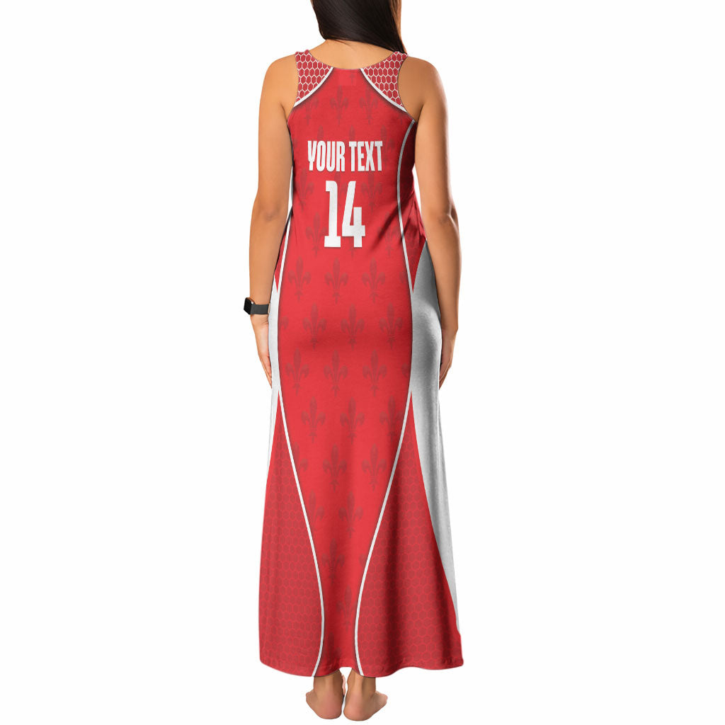 Guadeloupe Football Custom Tank Maxi Dress Allez Les Gwada Boys Red Color