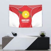 Guadeloupe Football Tapestry Allez Les Gwada Boys Red Color