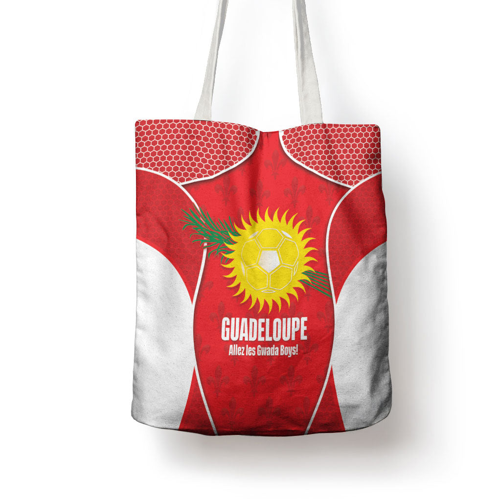 Guadeloupe Football Tote Bag Allez Les Gwada Boys Red Color