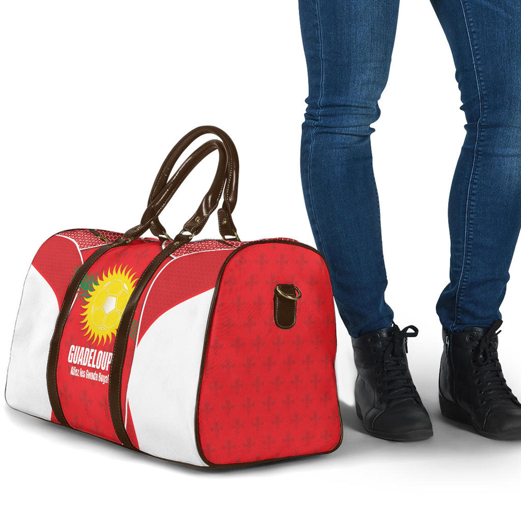 Guadeloupe Football Travel Bag Allez Les Gwada Boys Red Color