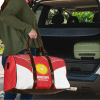 Guadeloupe Football Travel Bag Allez Les Gwada Boys Red Color