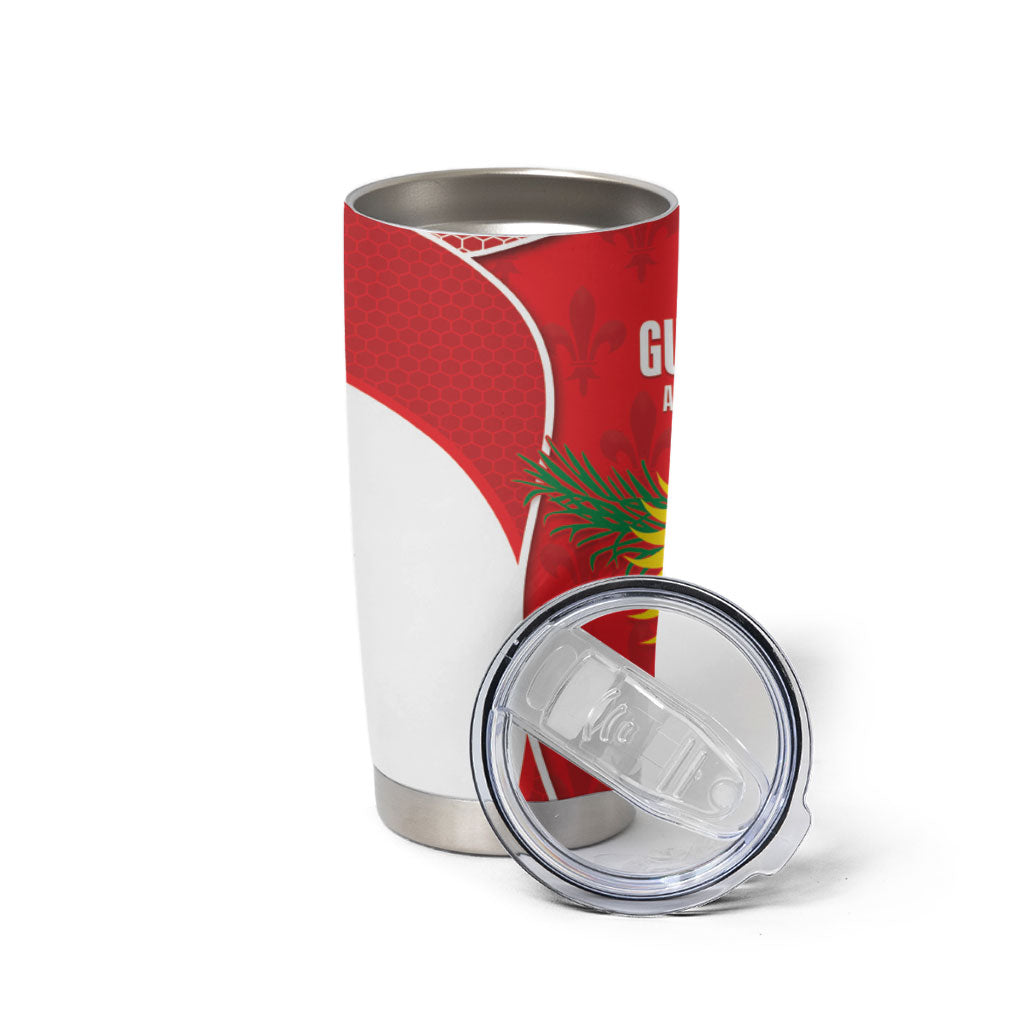 Guadeloupe Football Tumbler Cup Allez Les Gwada Boys Red Color