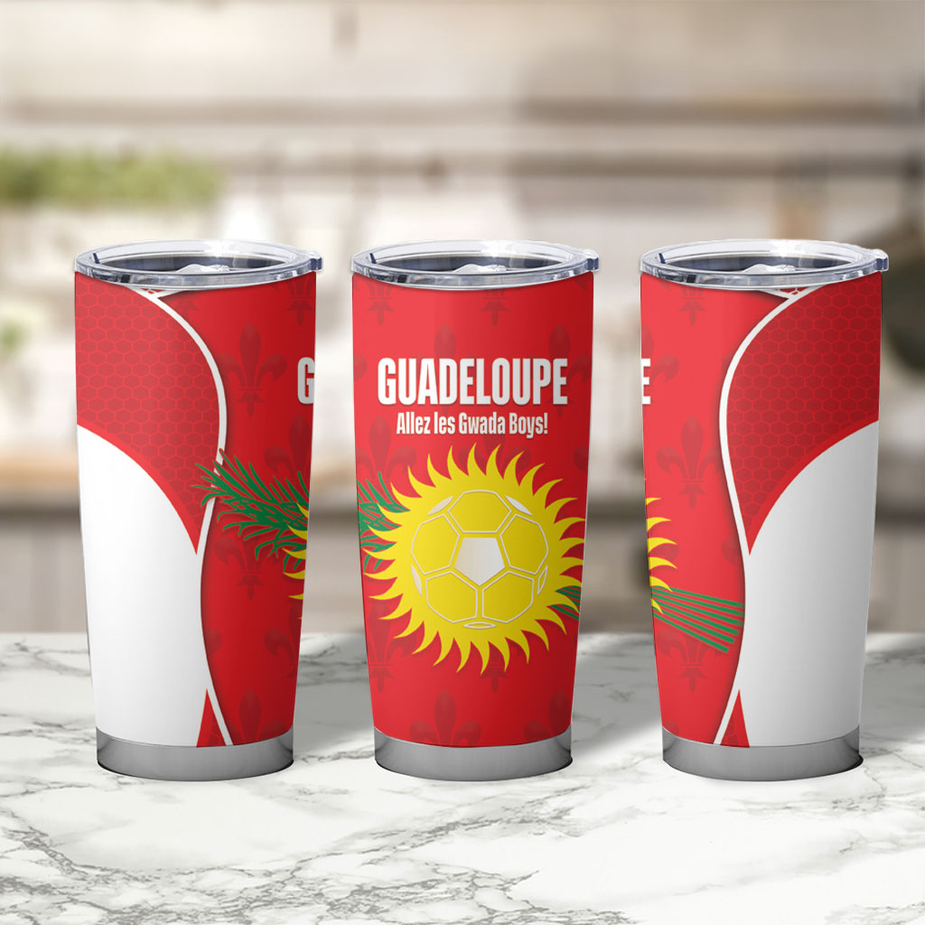 Guadeloupe Football Tumbler Cup Allez Les Gwada Boys Red Color