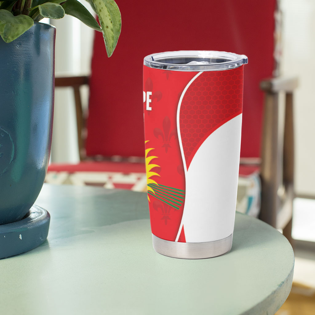 Guadeloupe Football Tumbler Cup Allez Les Gwada Boys Red Color