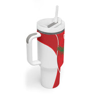 Guadeloupe Football Tumbler With Handle Allez Les Gwada Boys Red Color
