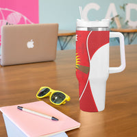Guadeloupe Football Tumbler With Handle Allez Les Gwada Boys Red Color