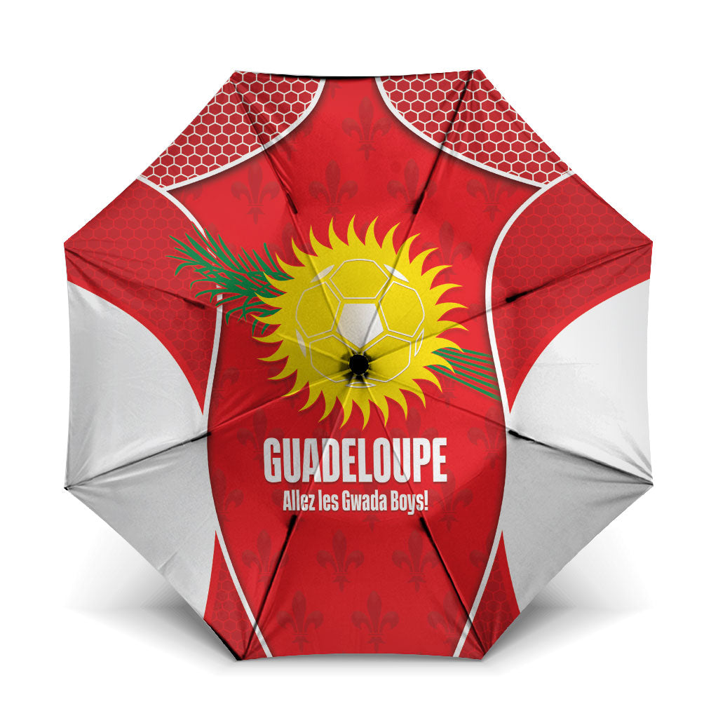 Guadeloupe Football Umbrella Allez Les Gwada Boys Red Color