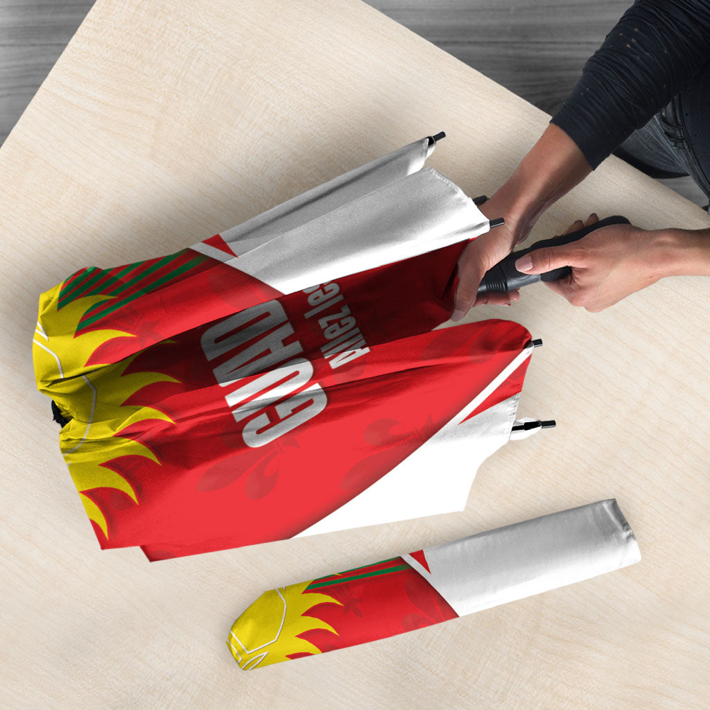 Guadeloupe Football Umbrella Allez Les Gwada Boys Red Color