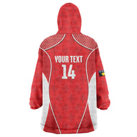 Guadeloupe Football Custom Wearable Blanket Hoodie Allez Les Gwada Boys Red Color