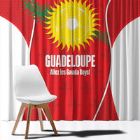 Guadeloupe Football Window Curtain Allez Les Gwada Boys Red Color