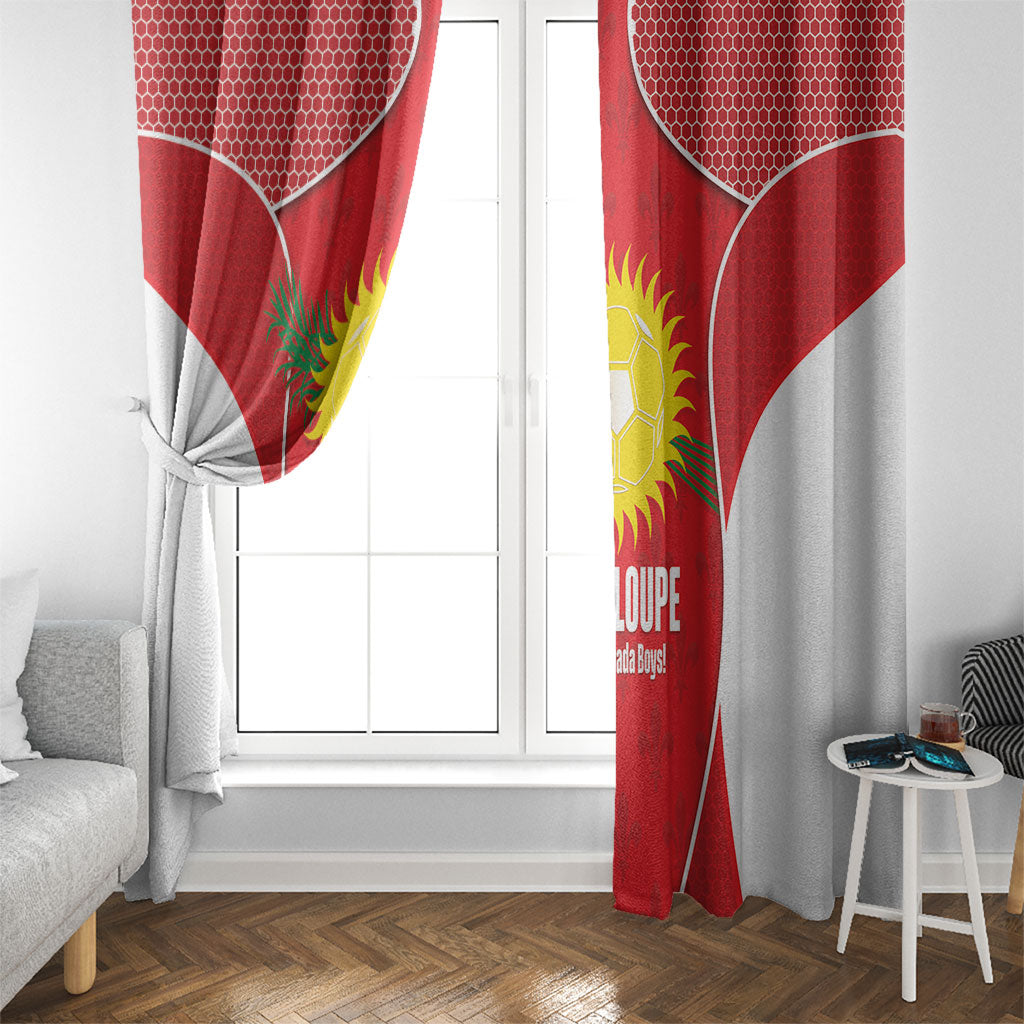 Guadeloupe Football Window Curtain Allez Les Gwada Boys Red Color
