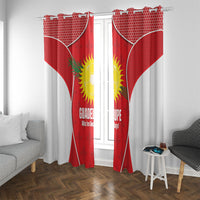 Guadeloupe Football Window Curtain Allez Les Gwada Boys Red Color