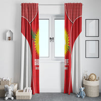 Guadeloupe Football Window Curtain Allez Les Gwada Boys Red Color