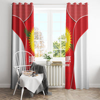 Guadeloupe Football Window Curtain Allez Les Gwada Boys Red Color